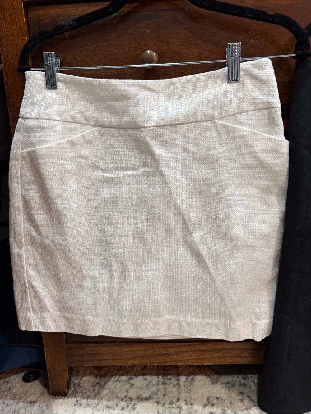 LOFT Cream Textured Mini Skirt